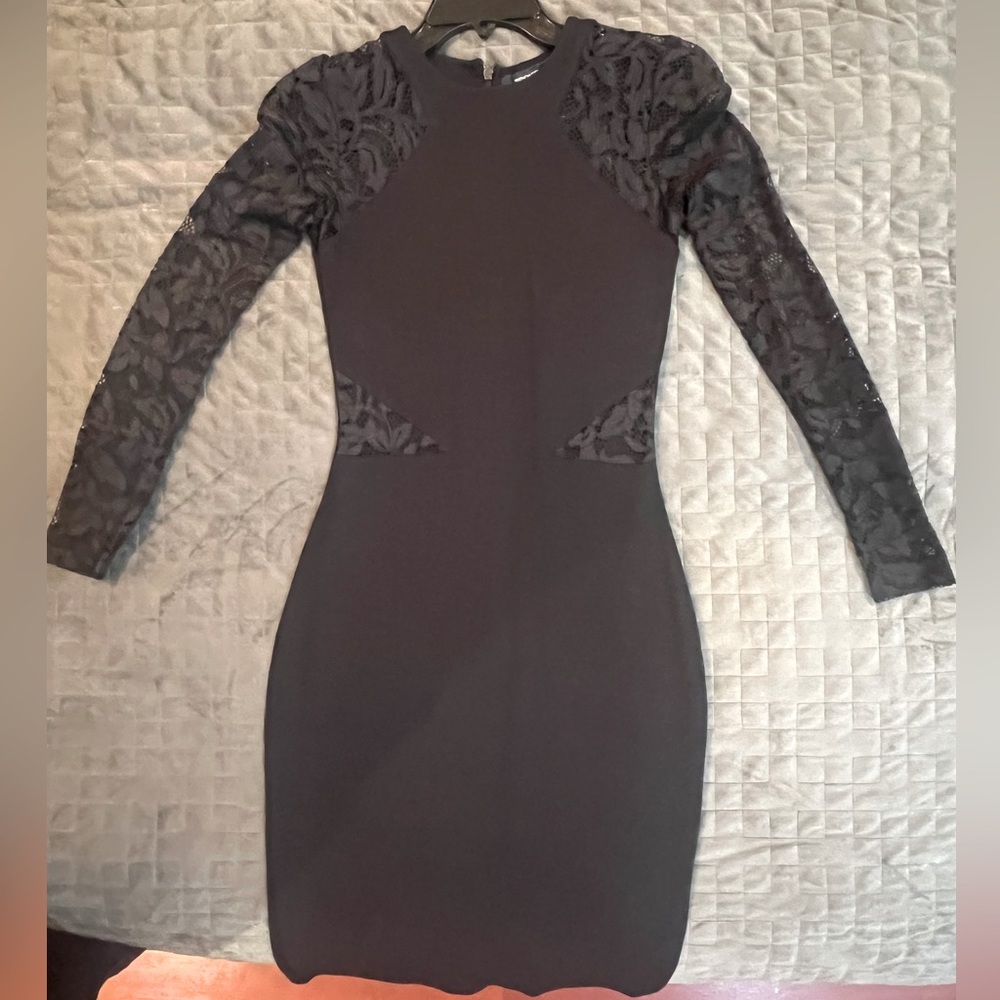 French Connection Black lace cocktail dress. Size 4.
